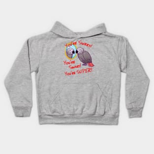 Daily Attitude Affirmations African Grey Parrot Image Kids Hoodie